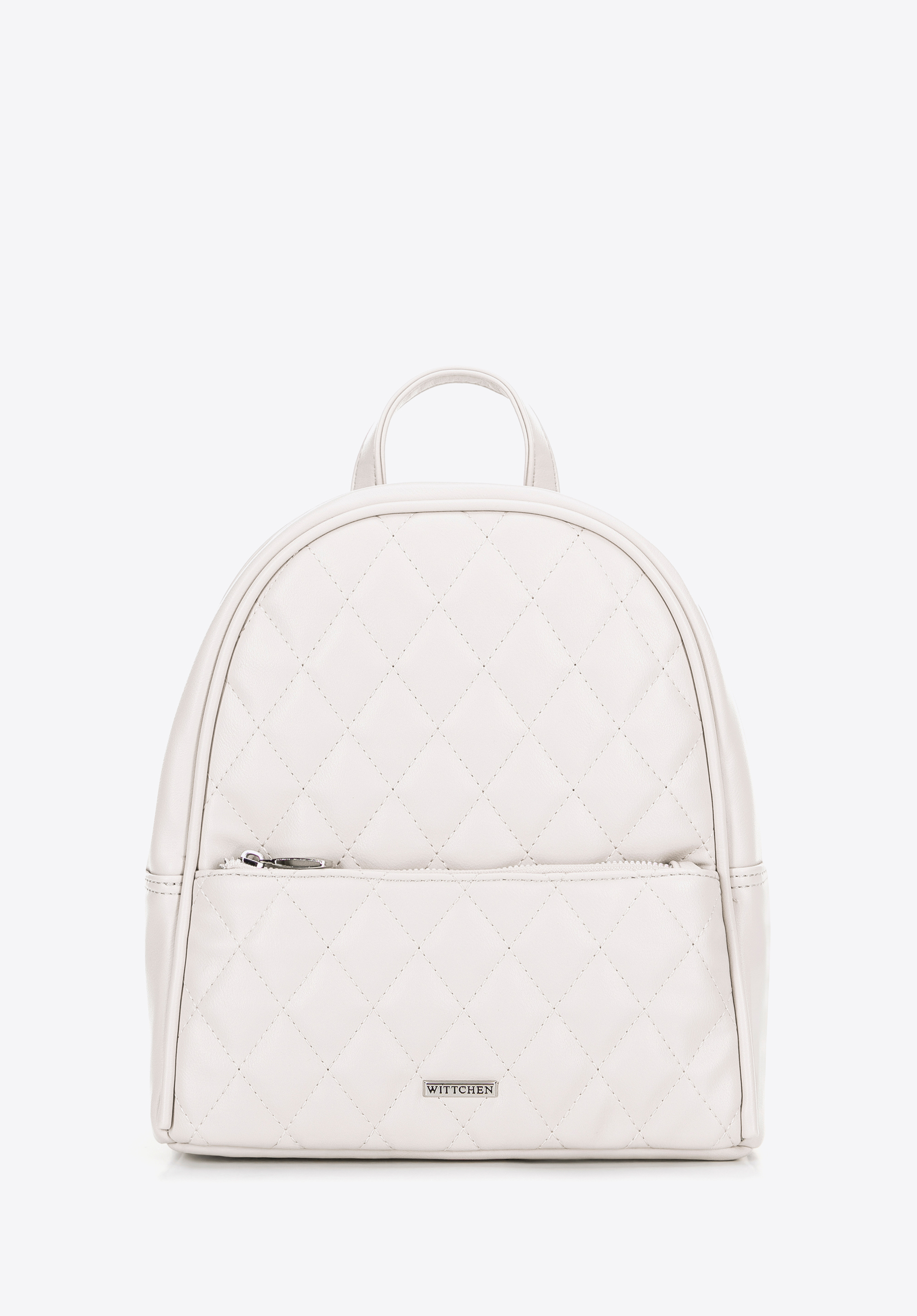 Damenrucksack aus Öko-Leder mit Nähten, nicht-gerade weiss, 100-4Y-228-0, Bild 1