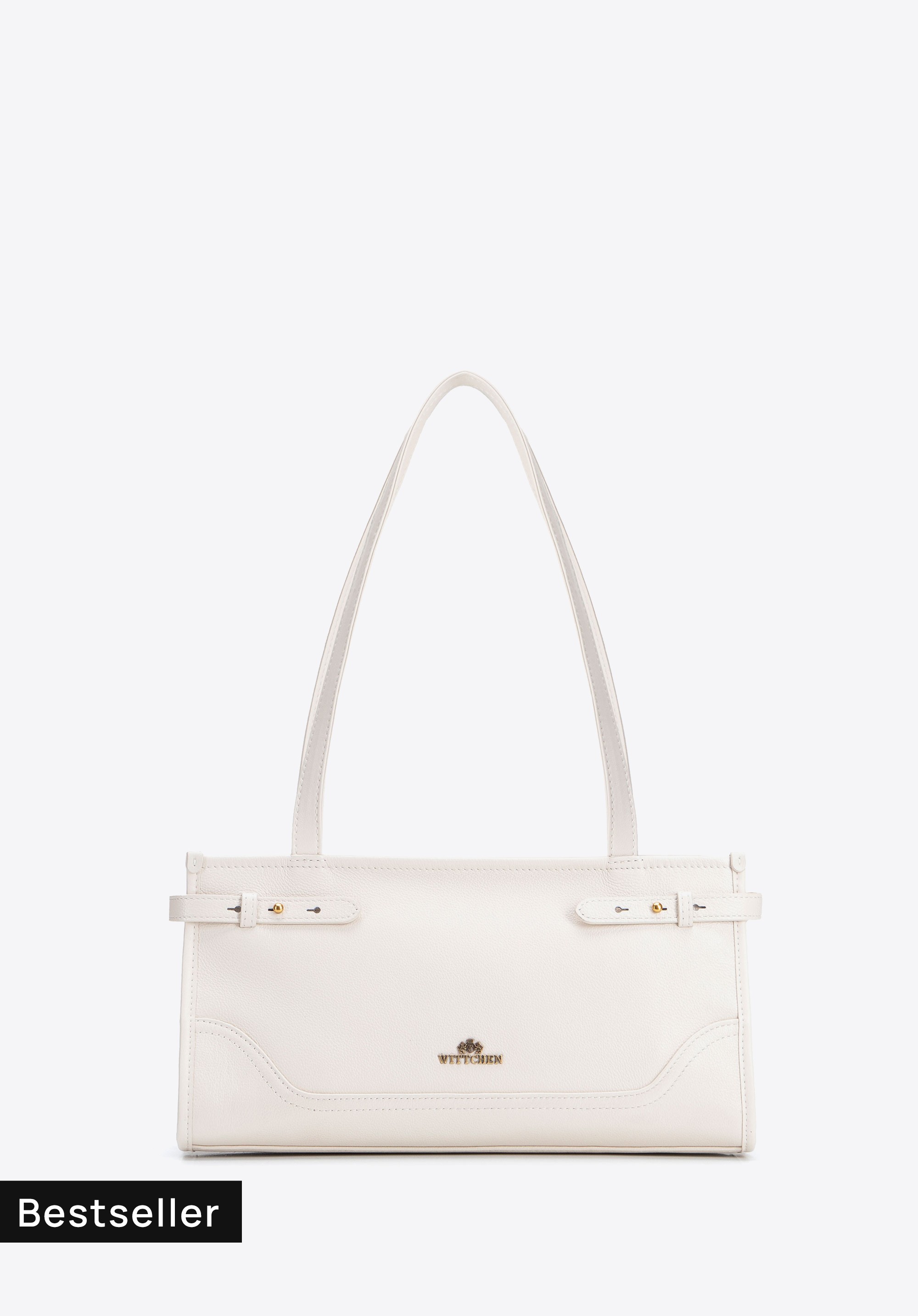Elegante Damen-Baguette-Tasche aus Leder, nicht-gerade weiss, 103-4E-610-0, Bild 1