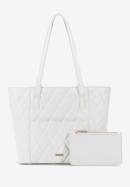 Gesteppte Shopper-Tasche aus Kunstleder mit abnehmbarer Tasche, nicht-gerade weiss, 96-4Y-235-0, Bild 2