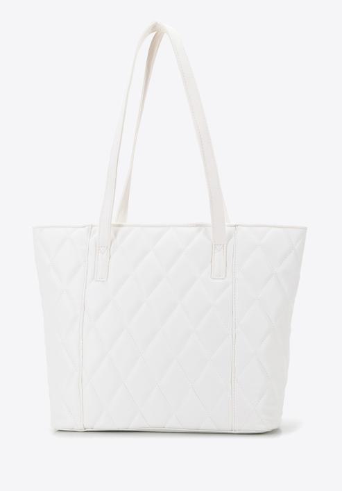 Gesteppte Shopper-Tasche aus Kunstleder mit abnehmbarer Tasche, nicht-gerade weiss, 96-4Y-235-0, Bild 4
