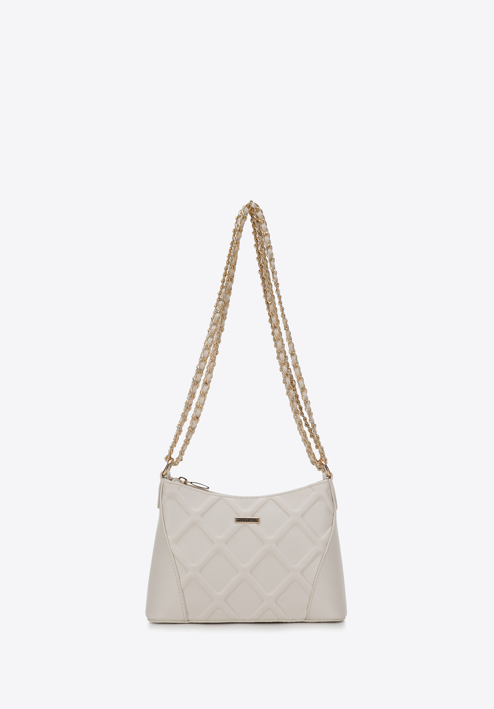 Handtasche aus Ökoleder mit geprägtem Waffelmuster