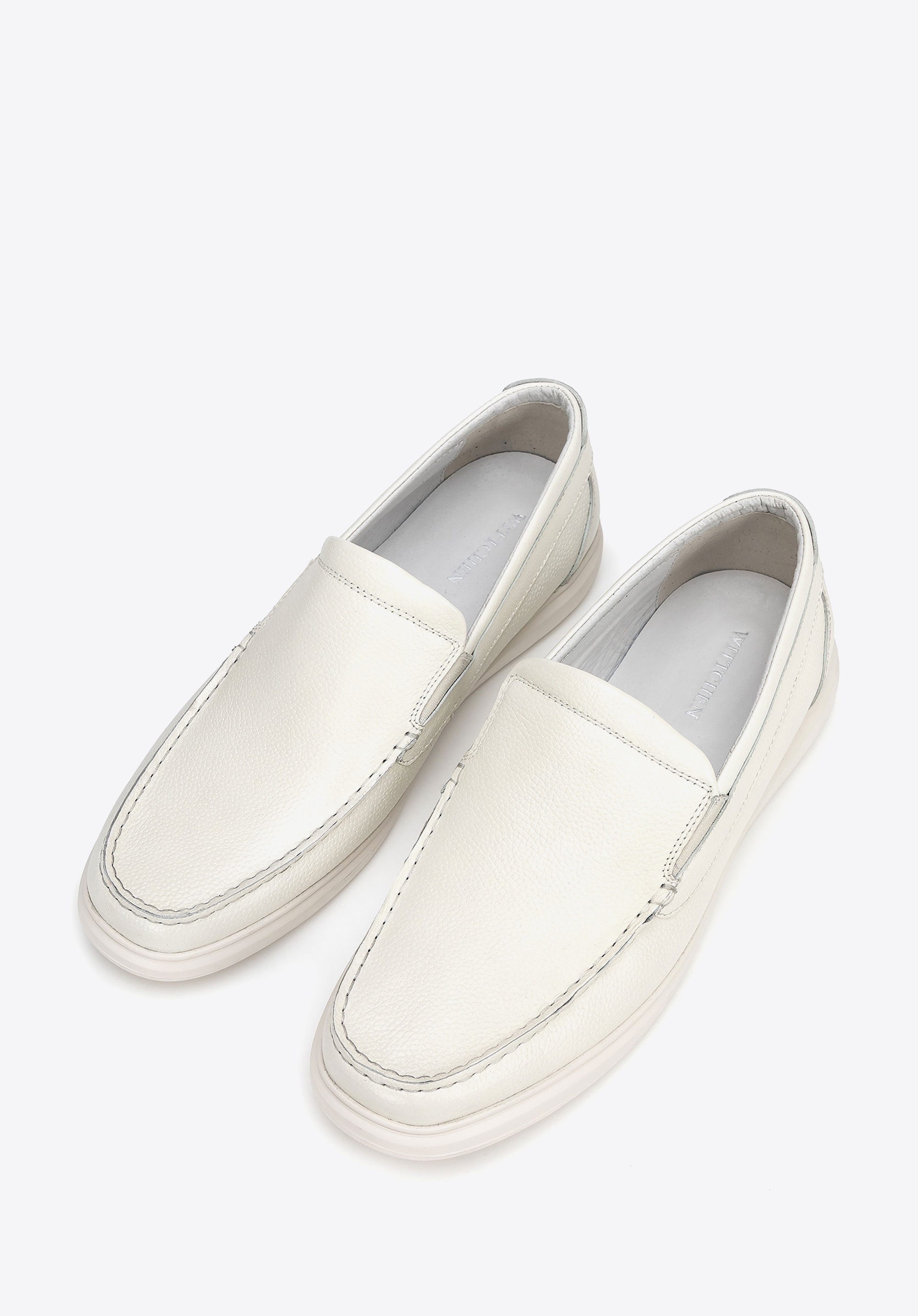 Herrenschuhe aus echtem Leder, nicht-gerade weiss, 100-M-506-0-40, Bild 1