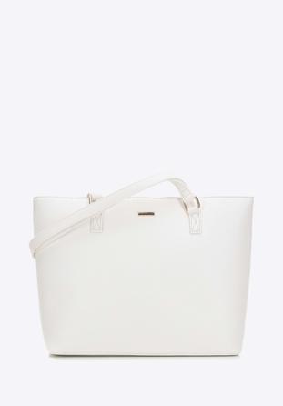 Klassische Shopper-Tasche aus Öko-Leder, nicht-gerade weiss, 98-4Y-213-0, Bild 1