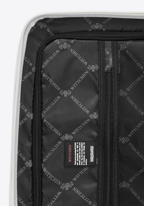 Großer Koffer aus Polypropylen mit glänzenden Riemen, nicht-gerade weiss, 56-3T-163-89, Bild 8