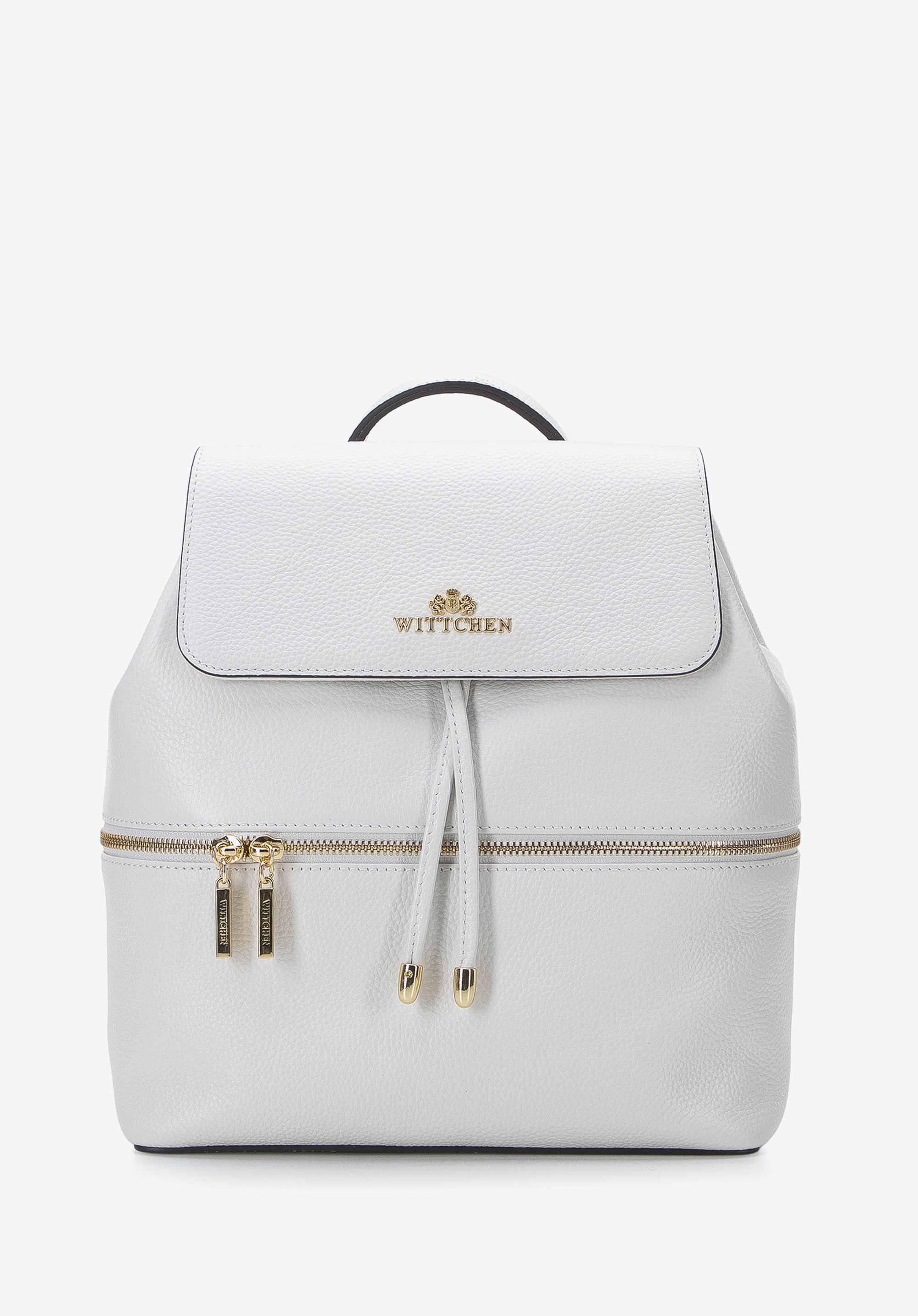 Damenrucksack aus Leder mit horizontalem Reißverschluss, nicht-gerade weiss, 96-4E-632-0, Bild 1