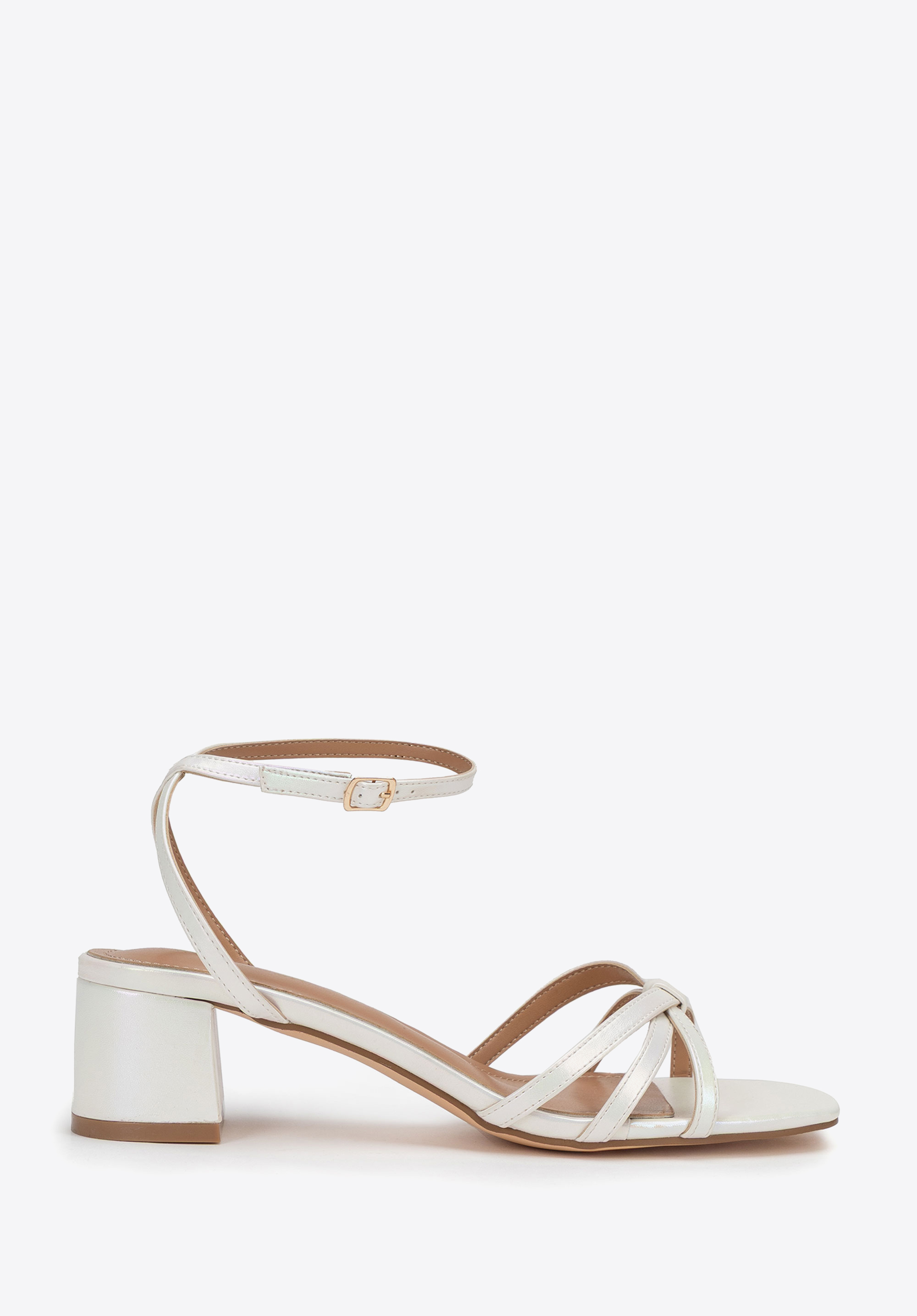 Stiletto-Sandalen aus Öko-Leder für Damen, nicht-gerade weiss, 100-DP-203-0-38, Bild 1