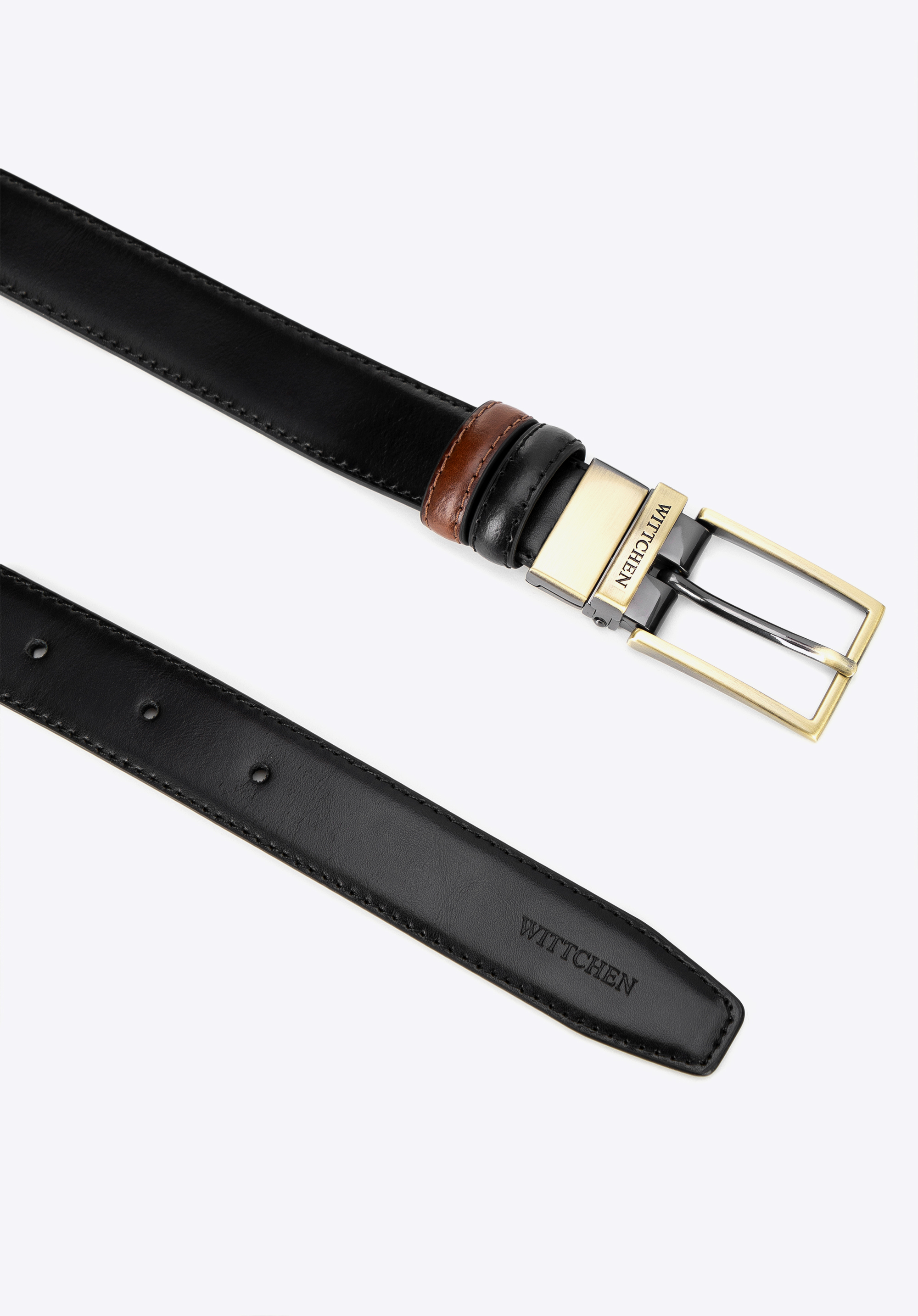 Oboustranný pánský kožený opasek, -, 100-8M-907-1-11, Obrázek 1