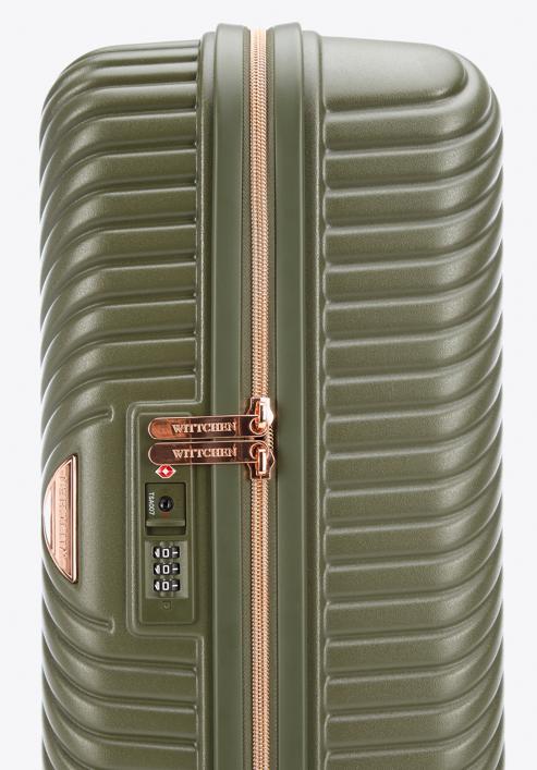 Polikarbonát kabin bőrönd, Oliva zöld, 56-3P-841-88, Fénykép 7