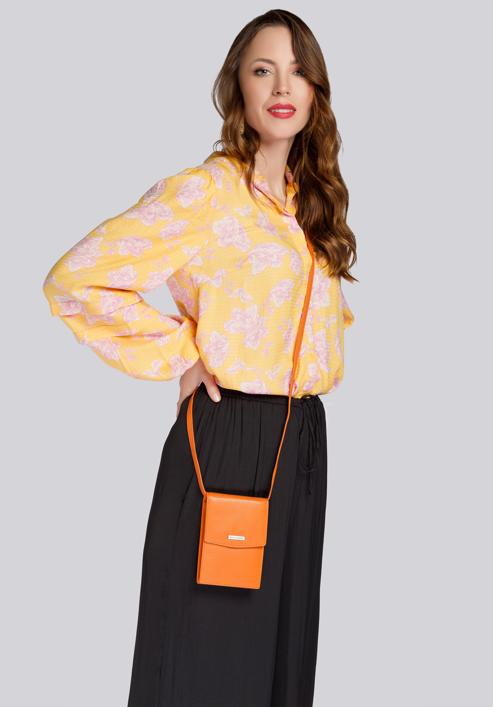 2-in-1-Mini-Crossbody-Tasche aus Leder, orange, 26-2-100-6, Bild 15