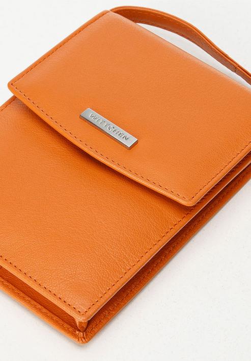 2-in-1-Mini-Crossbody-Tasche aus Leder, orange, 26-2-100-6, Bild 4