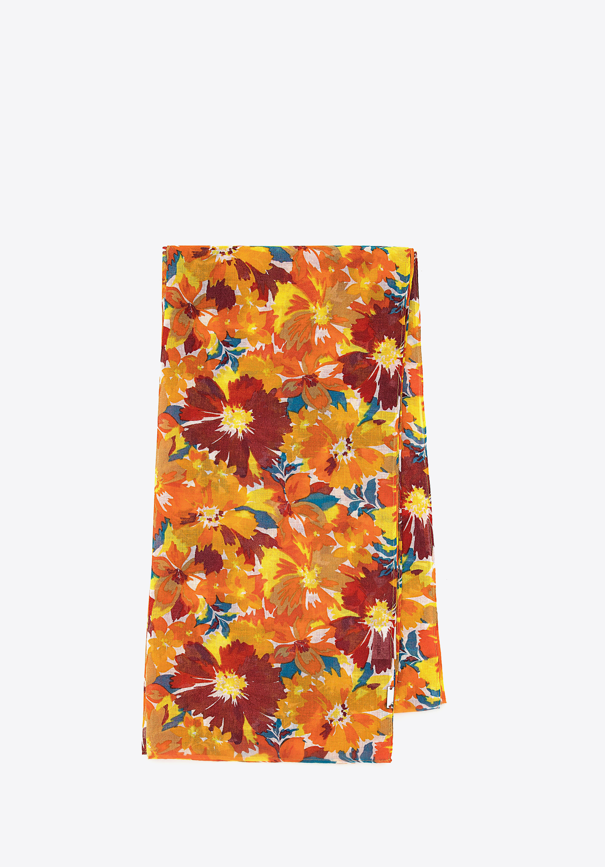 Blumenschal für Damen, orange-braun, 98-7D-X04-X1, Bild 1