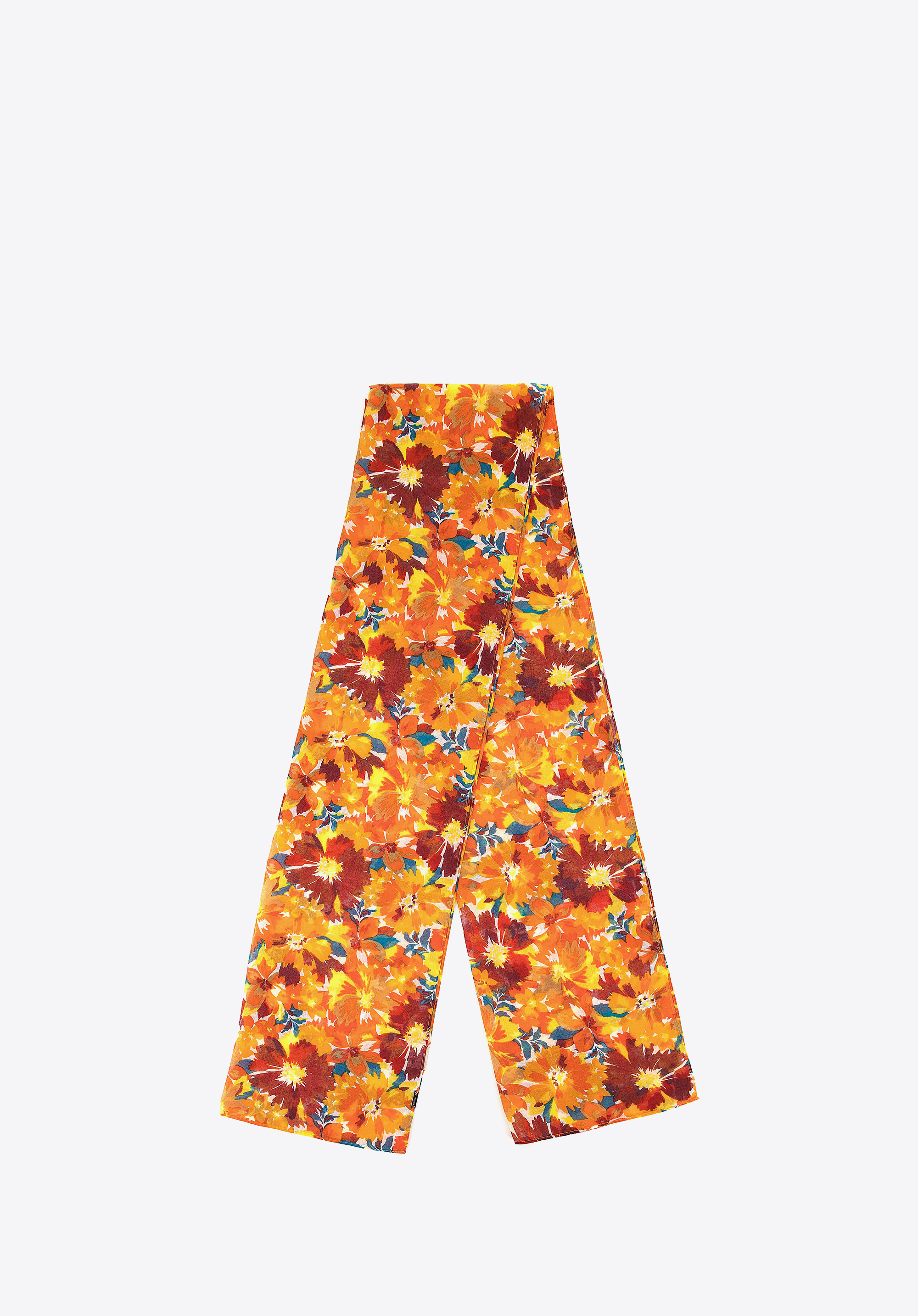 Blumenschal für Damen, orange-braun, 98-7D-X04-X1, Bild 1
