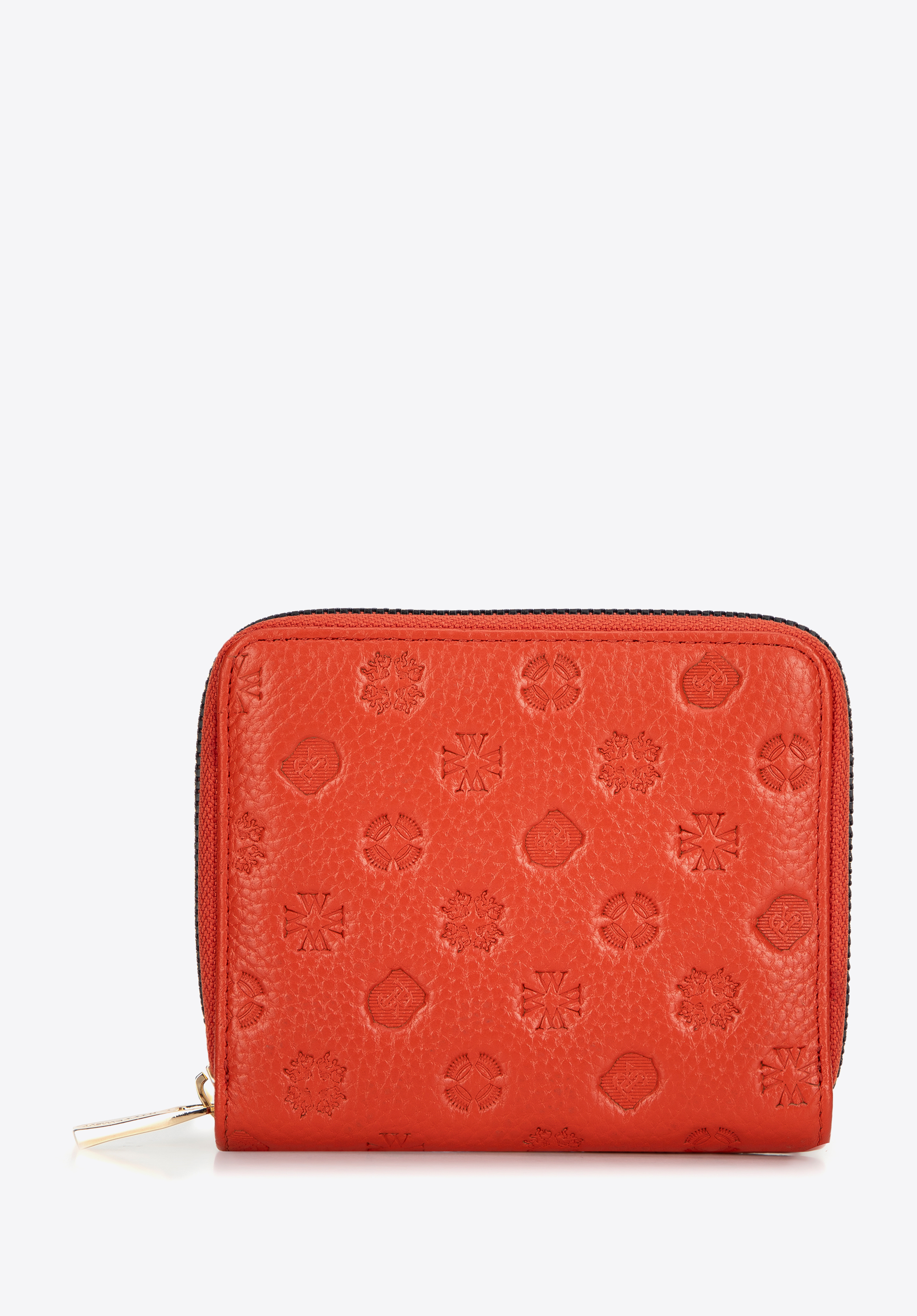 Damen-Geldbörse aus geprägtem Leder, orange, 99-1E-309-6, Bild 1