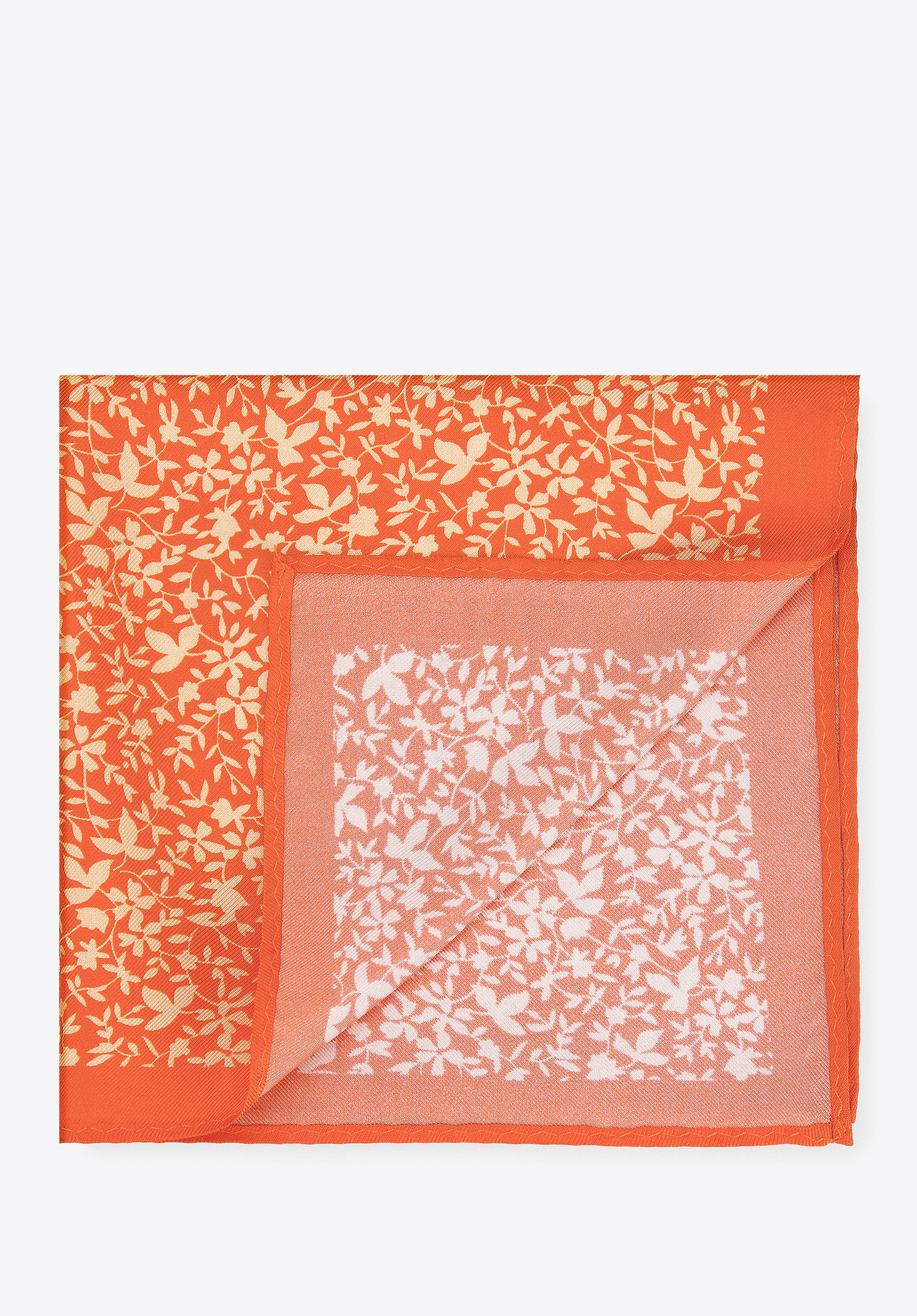 Gemustertes Einstecktuch aus Seide, orange - gelb, 96-7P-001-X20, Bild 1