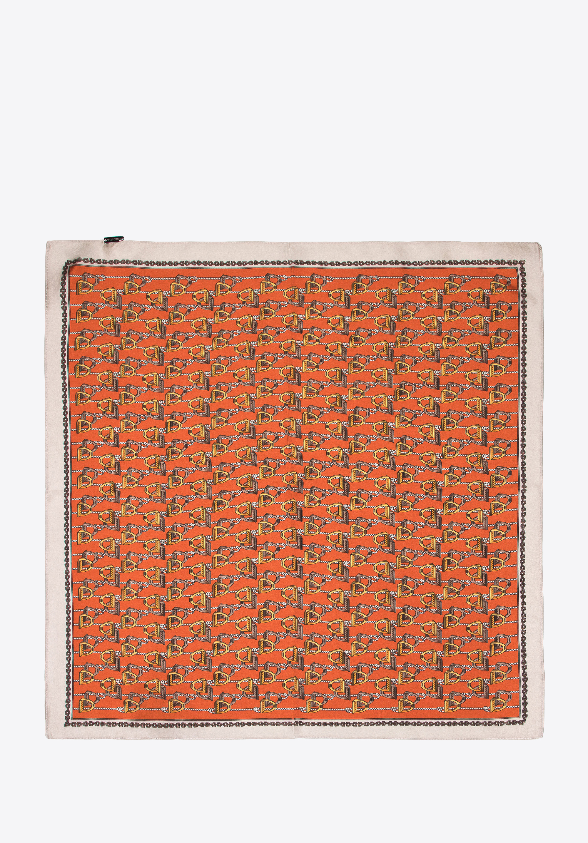 Gemustertes Seidentuch für Damen, orange - gelb, 95-7D-S01-X10, Bild 1
