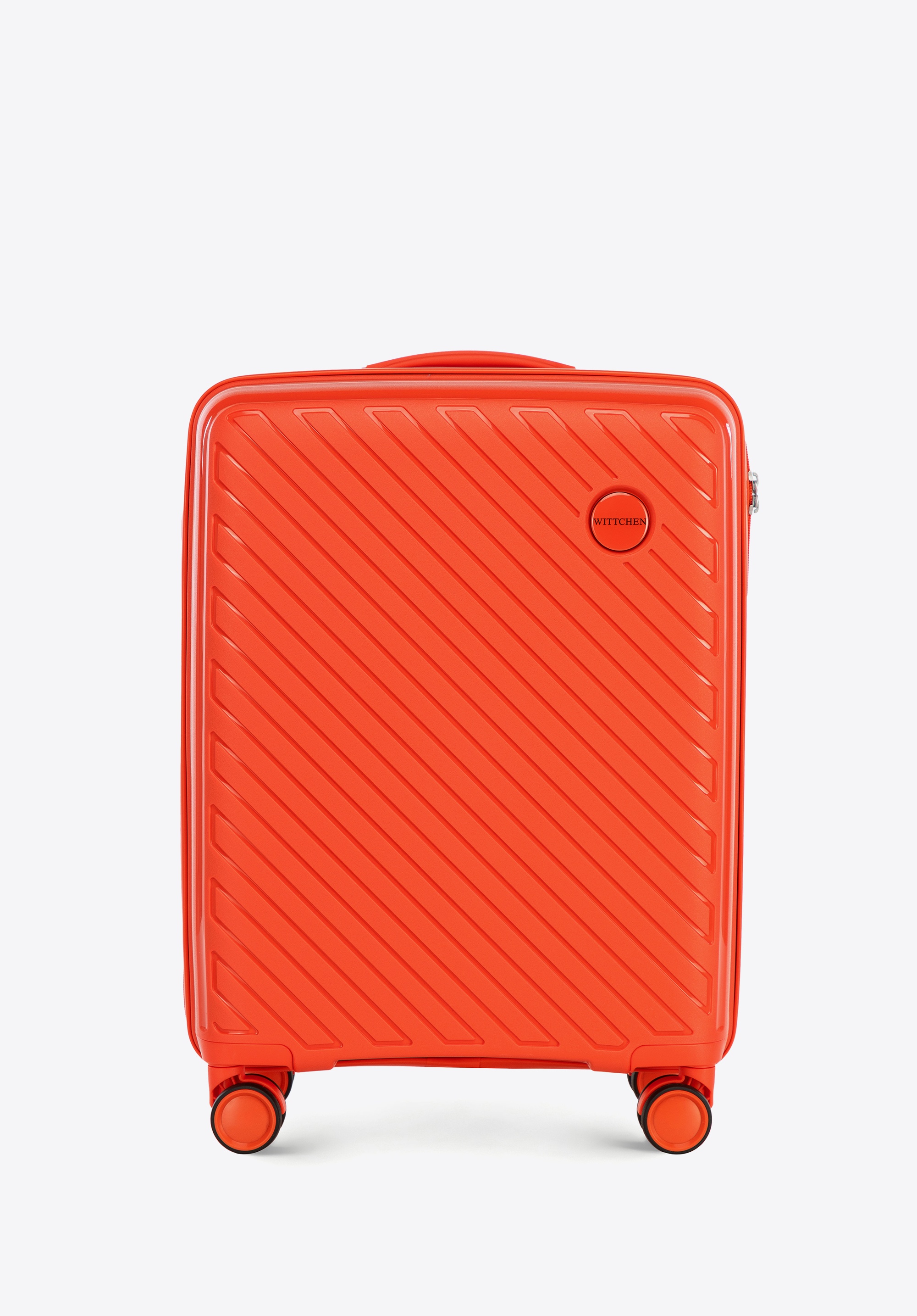 Kabinenkoffer aus Polypropylen mit geprägten Streifen, orange, 56-3T-201-55, Bild 1