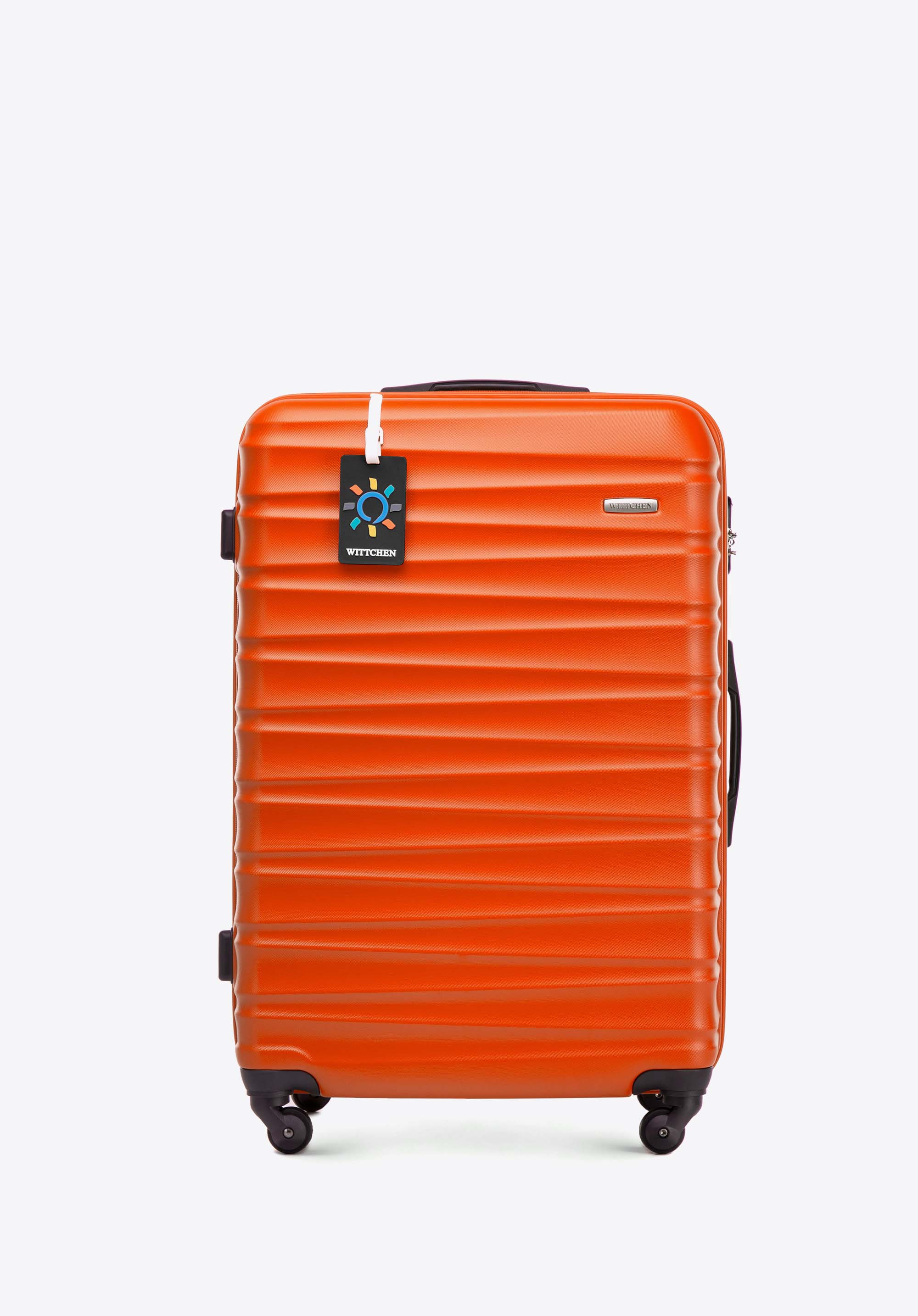 Großer ABS-Koffer und Gepäckanhänger, orange, 56-3A-313-55Z4, Bild 1