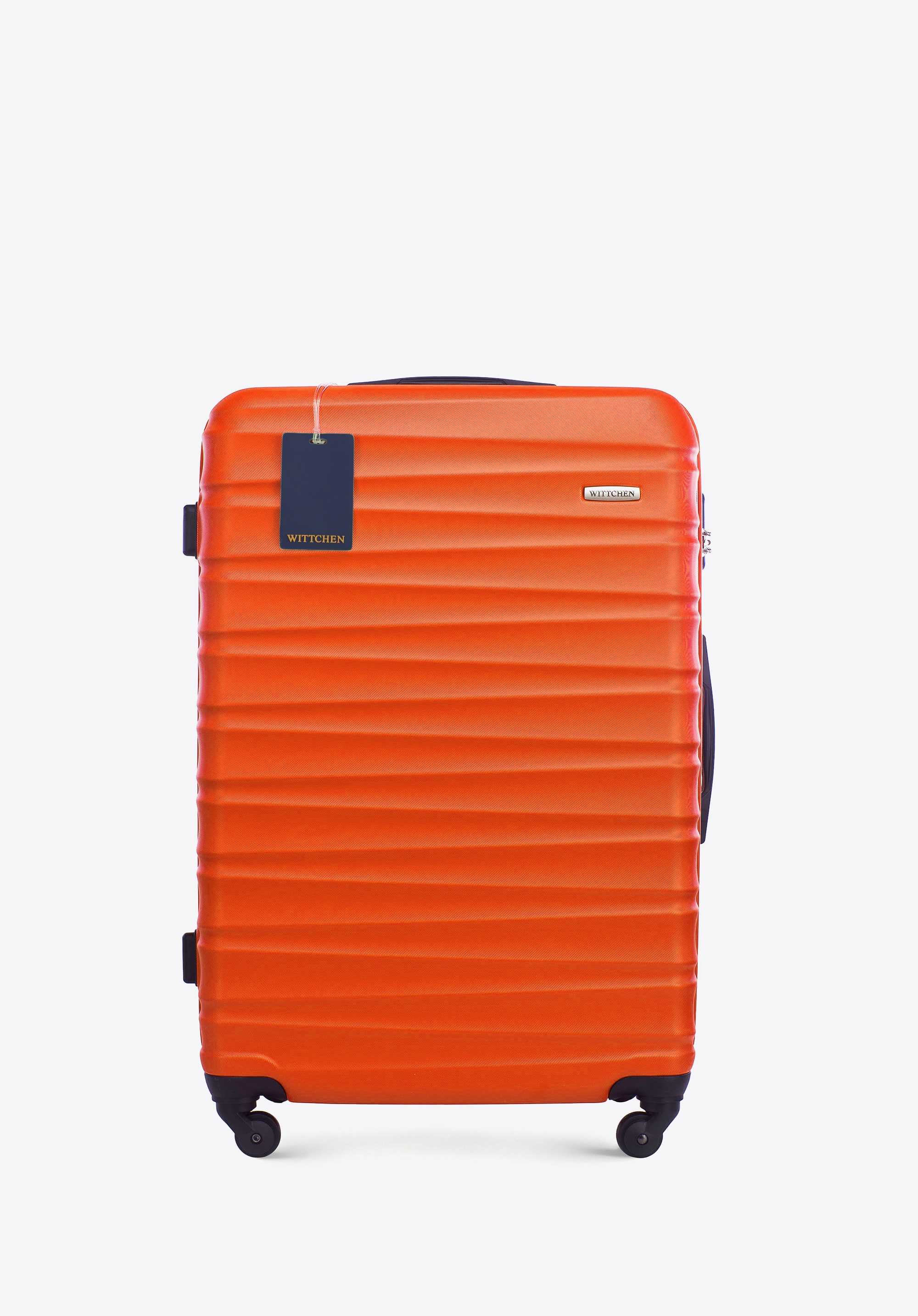 Großer ABS-Koffer mit Gepäckanhänger, orange, 56-3A-313-55Z6, Bild 1