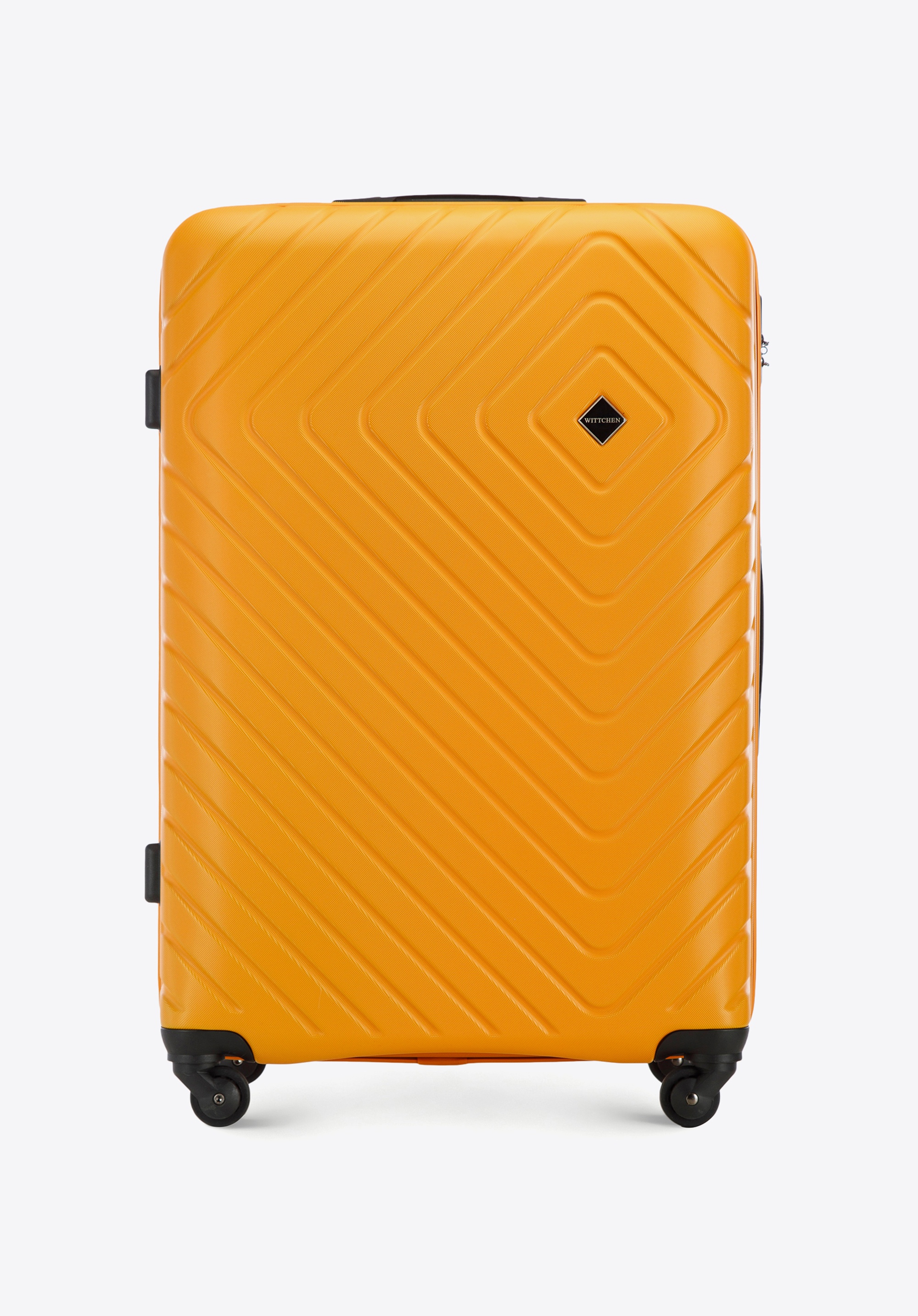 Großer Koffer  aus ABS mit geometrischer Prägung, orange, 56-3A-753-55, Bild 1