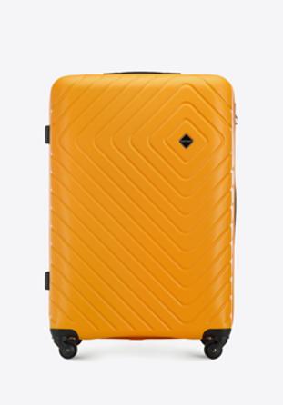 Großer Koffer  aus ABS mit geometrischer Prägung, orange, 56-3A-753-55, Bild 1
