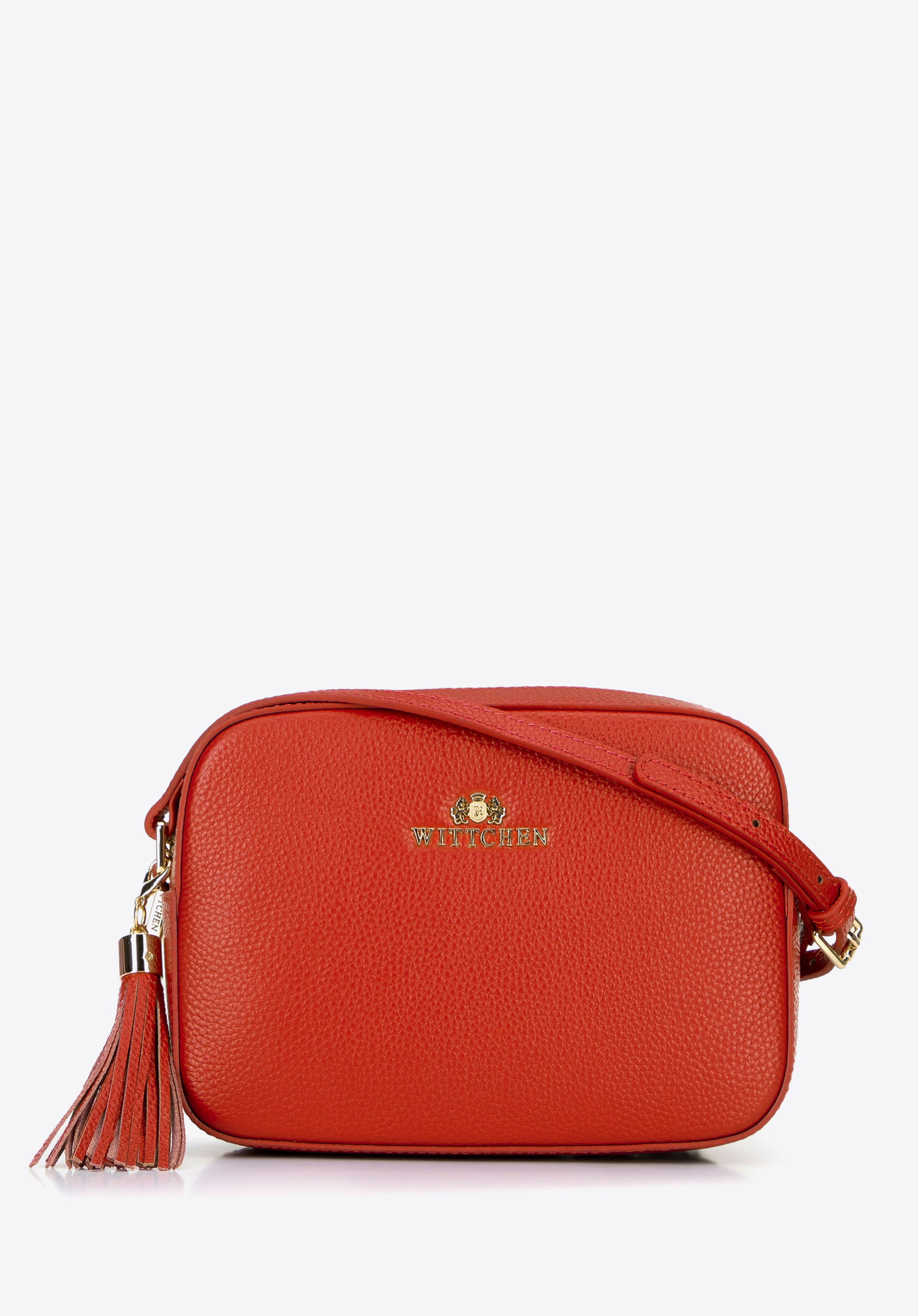 Kastenförmige Umhängetasche aus Leder, orange, 29-4E-014-6, Bild 1