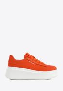 Klassische Sneakers für Damen mit dicker Sohle, orange, 96-D-962-N-37, Bild 1