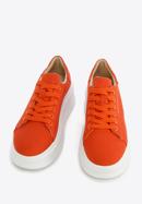 Klassische Sneakers für Damen mit dicker Sohle, orange, 96-D-962-6-37, Bild 3
