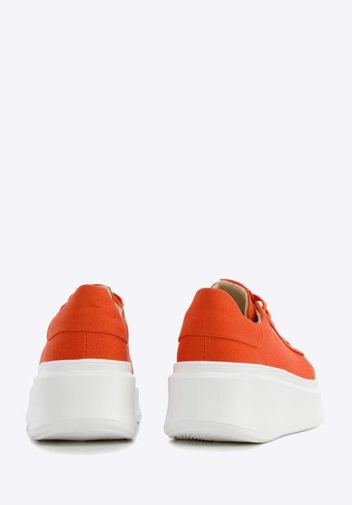 Klassische Sneakers für Damen mit dicker Sohle, orange, 96-D-962-N-37, Bild 5