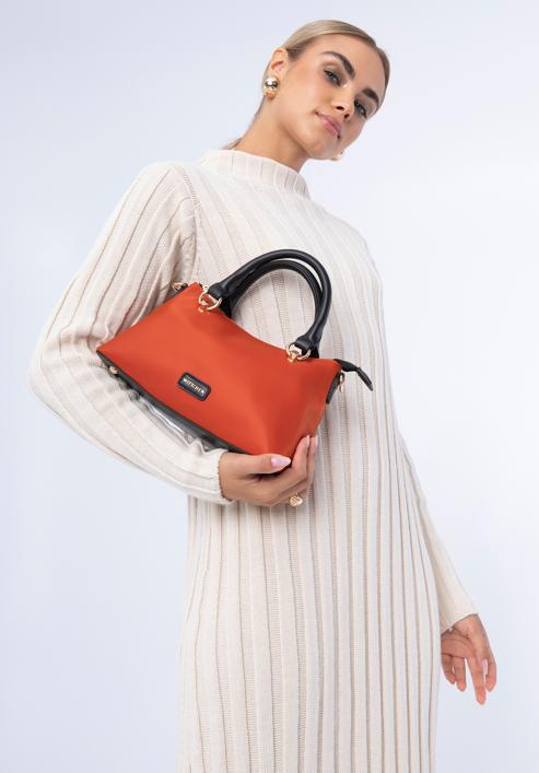 Kleine Damenhandtasche aus Nylon mit Etui, orange, 97-4Y-107-6, Bild 15