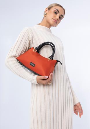 Kleine Damenhandtasche aus Nylon mit Etui, orange, 97-4Y-107-6, Bild 1