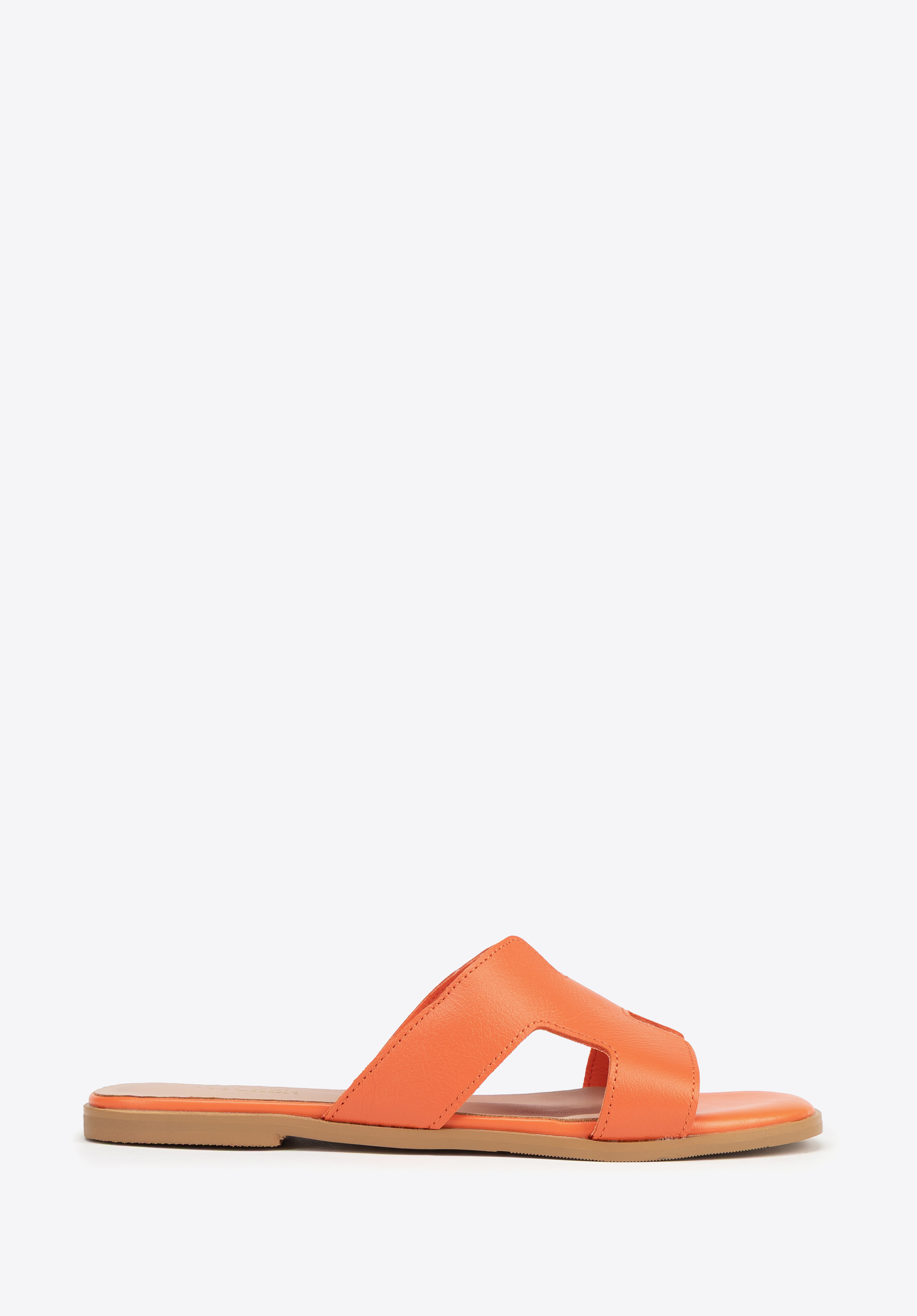Ledersandalen mit H-förmigem Ausschnitt, orange, 100-D-851-6-41, Bild 1