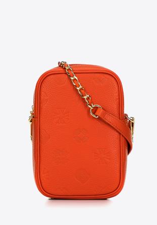 Minitasche aus Leder mit Monogramm, orange, 98-2E-601-6, Bild 1