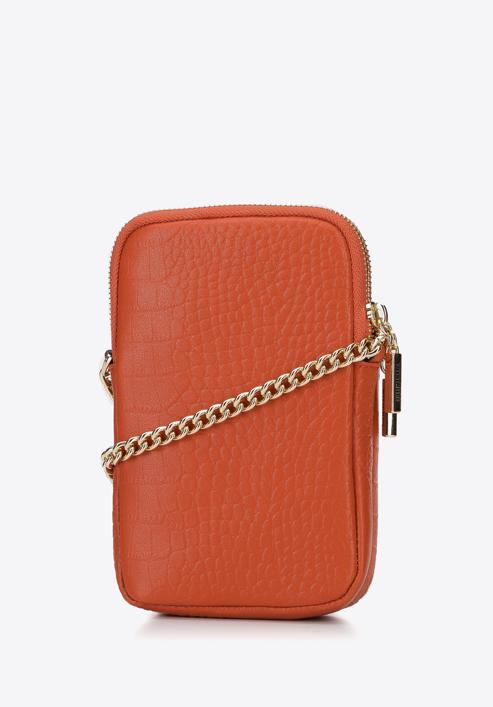 Minitasche aus Leder mit Vordertasche, orange, 95-2E-664-6, Bild 2