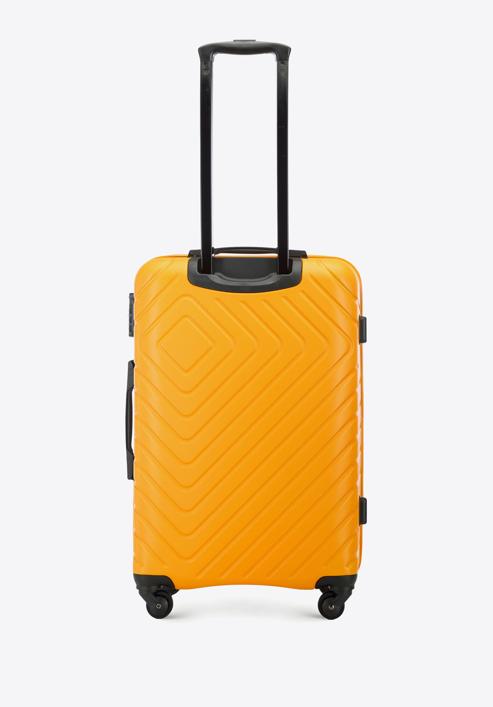 Mittelgroßer Koffer aus ABS mit geometrischer Prägung, orange, 56-3A-752-35, Bild 3