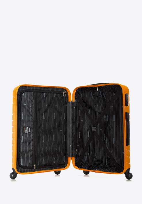 Mittelgroßer Koffer aus ABS mit geometrischer Prägung, orange, 56-3A-752-35, Bild 5