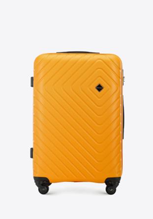 Mittelgroßer Koffer aus ABS mit geometrischer Prägung, orange, 56-3A-752-55, Bild 1