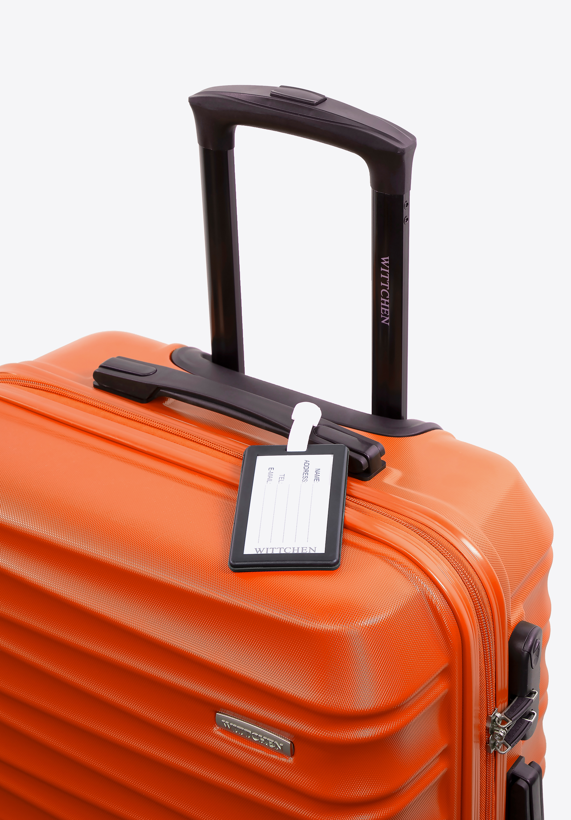Mittlerer ABS - Koffer mit Anhänger, orange, 56-3A-312-55Z4, Bild 1