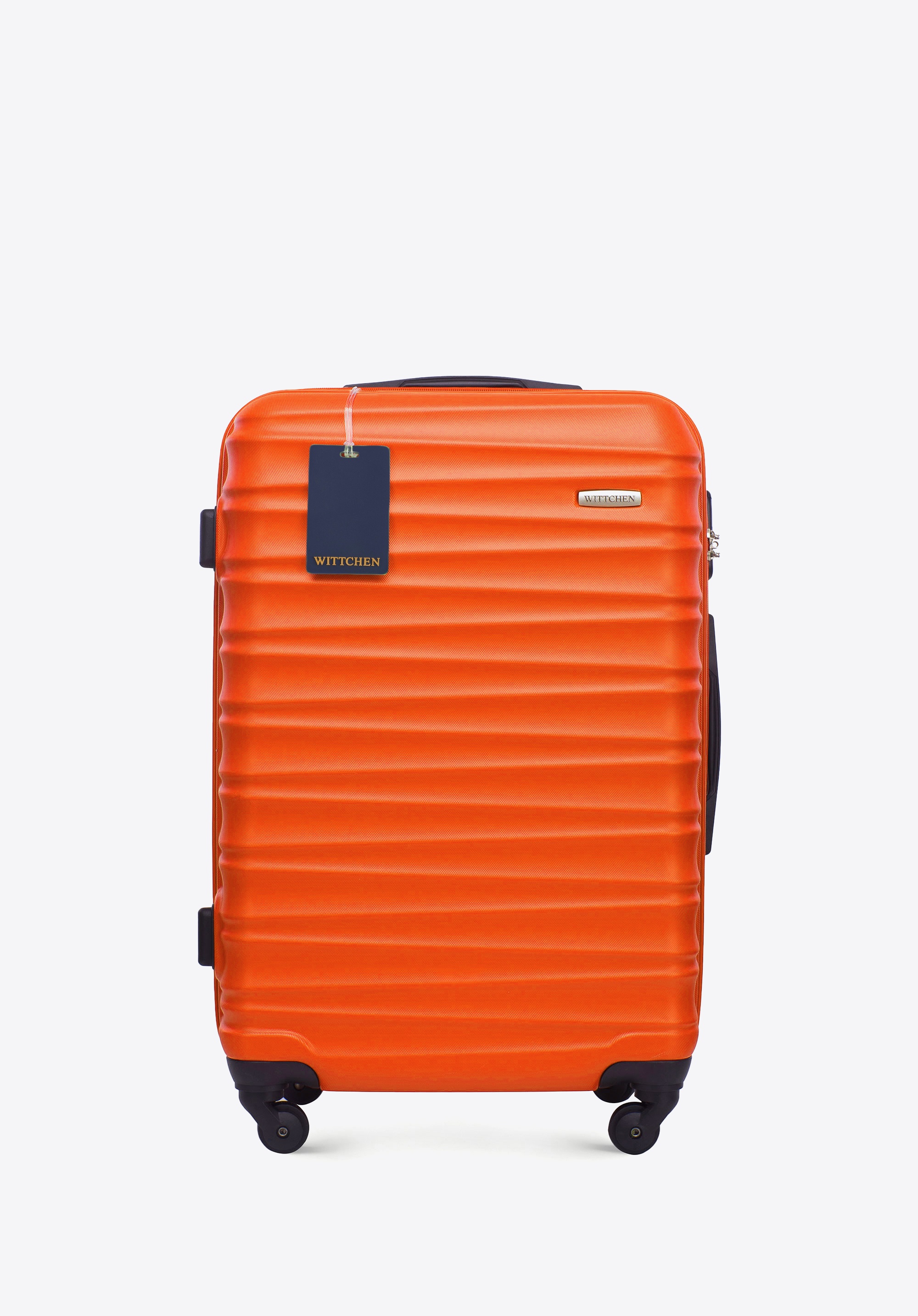 Mittlerer ABS-Koffer mit Gepäckanhänger mit WITTCHEN-Logo, orange, 56-3A-312-55Z6, Bild 1