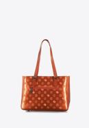 Shopper-Tasche aus Lackleder mit Monogramm, orange, 34-4-098-6L, Bild 4