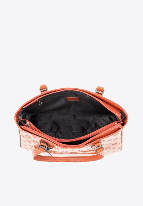 Shopper-Tasche aus Lackleder mit Monogramm, orange, 34-4-098-6L, Bild 5
