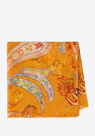 Damenschal mit feinem Muster, orange - weiß, 94-7D-X04-5, Bild 1