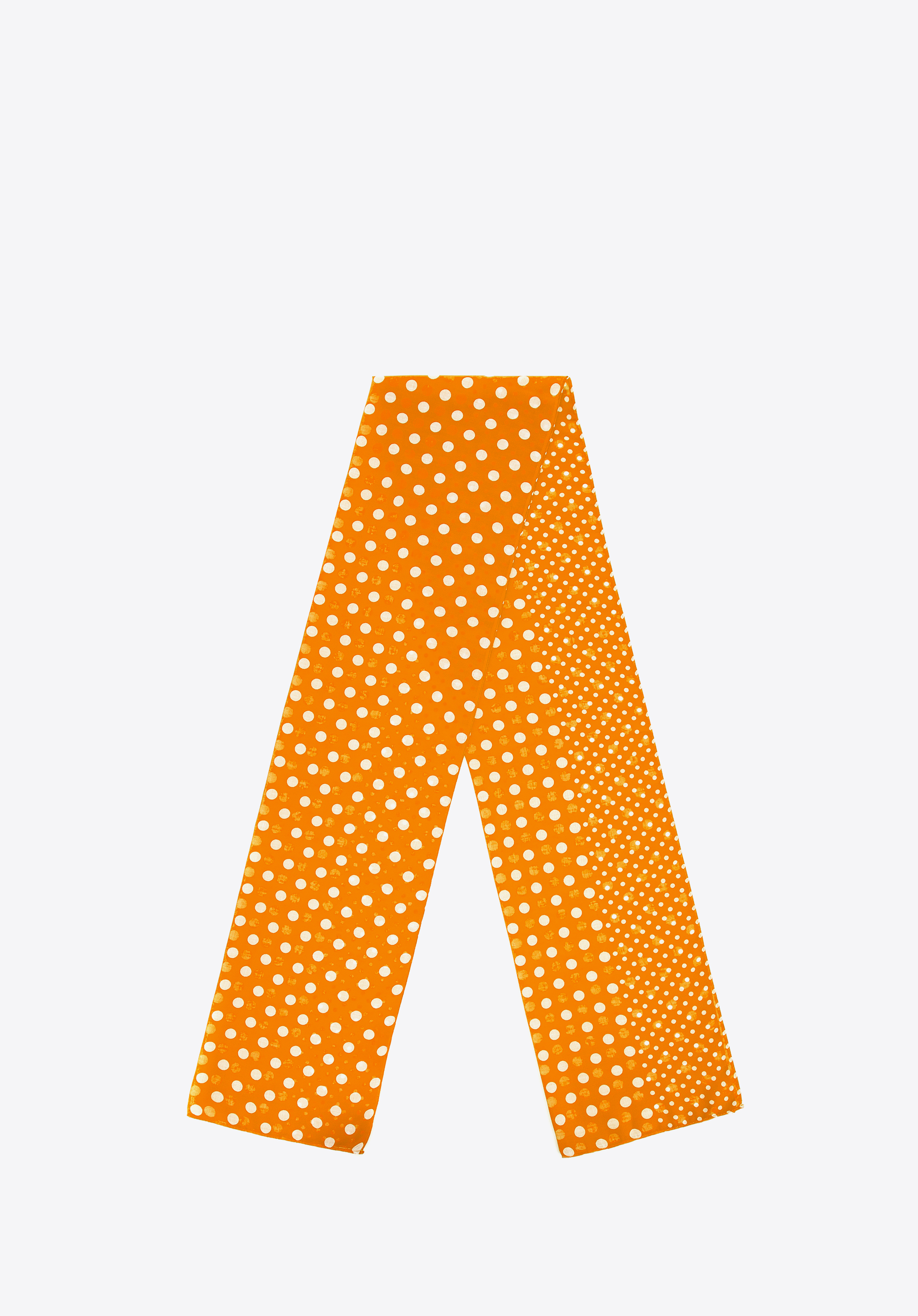 Damenschal mit Punkten, orange - weiß, 100-7D-006-6, Bild 1