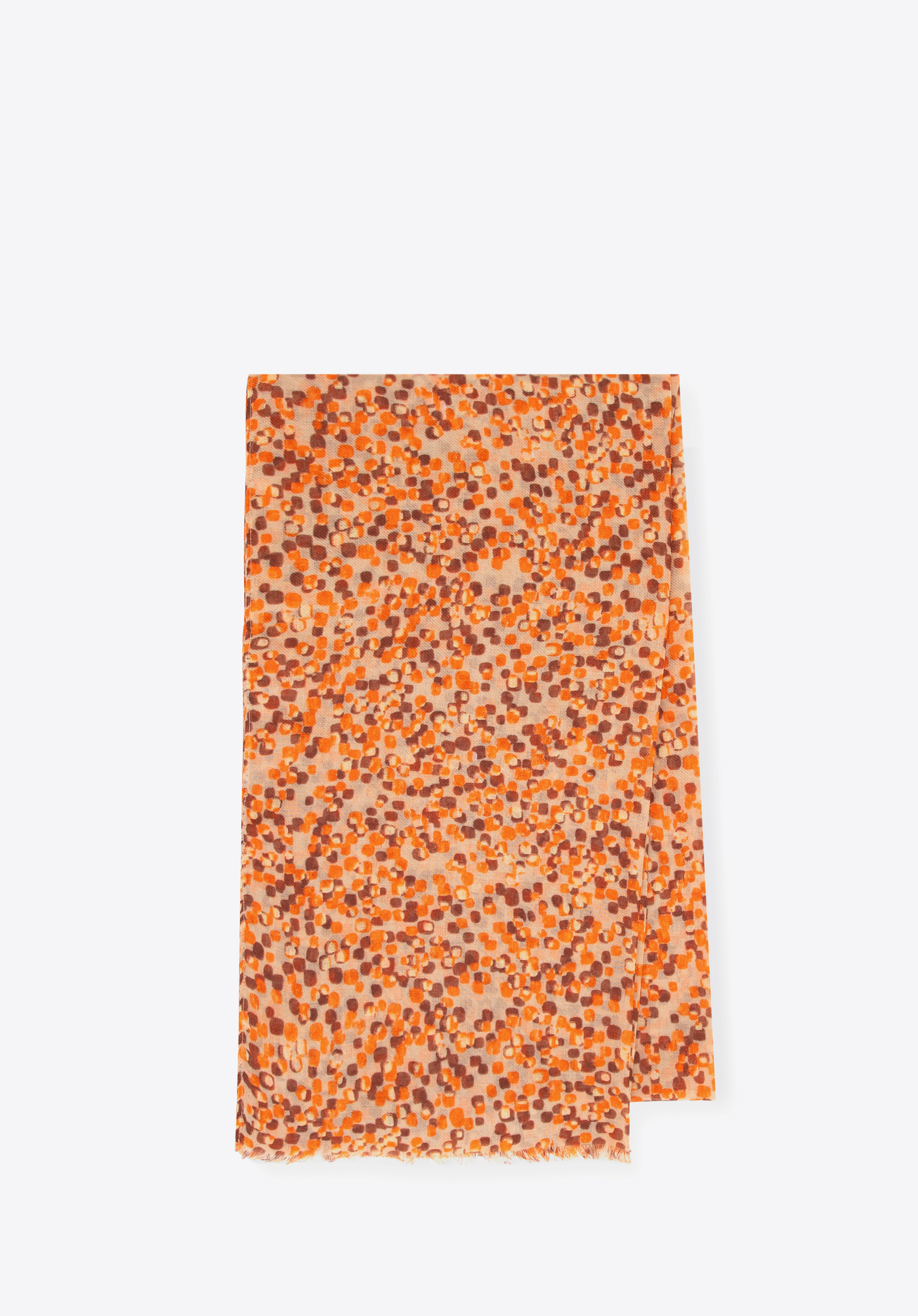 Жіночий шарф з малюнком, оранжево-коричневий, 100-7D-00X-X5, Фото 1