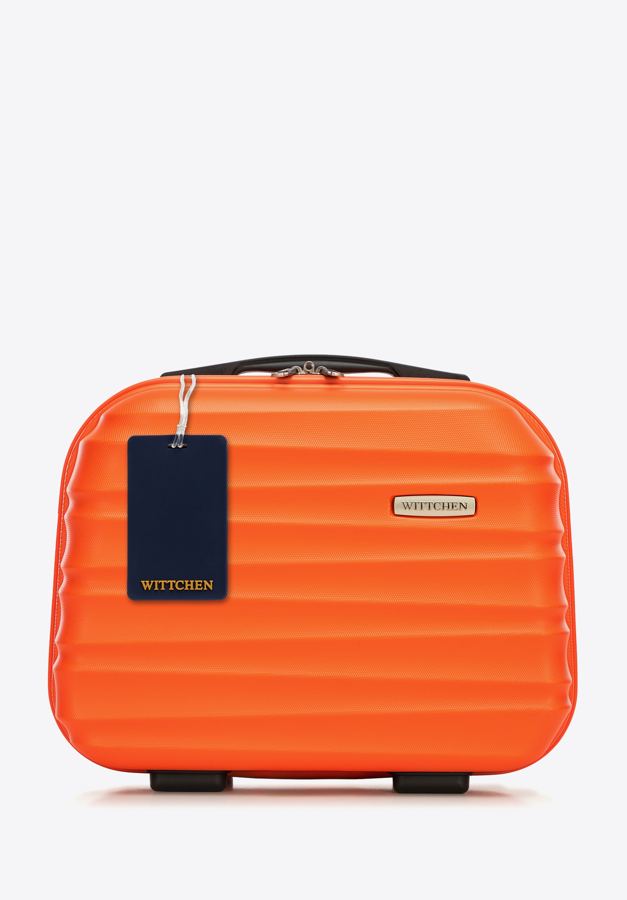 Cestovná kozmetická taštička a identifikačná visačka na batožinu z ABS materiálu s logom, oranžová, 56-3A-314-55Z6, Obrázok 1