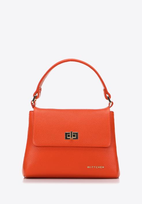 Dámská malá dvoukomorová kožená kabelka, oranžová, 98-4E-621-0, Obrázek 1