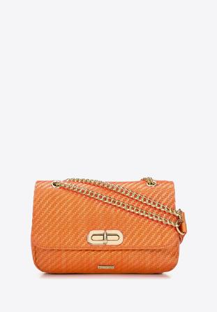 Dámská pletená kabelka s řetízkem, oranžová, 98-4Y-408-6, Obrázek 1