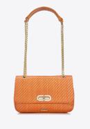 Dámská pletená kabelka s řetízkem, oranžová, 98-4Y-408-1, Obrázek 2
