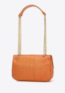 Dámská pletená kabelka s řetízkem, oranžová, 98-4Y-408-1, Obrázek 3