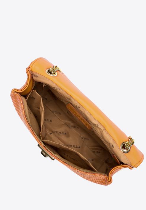 Dámská pletená kabelka s řetízkem, oranžová, 98-4Y-408-1, Obrázek 4