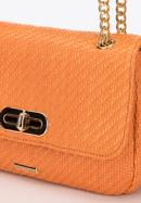 Dámská pletená kabelka s řetízkem, oranžová, 98-4Y-408-1, Obrázek 5